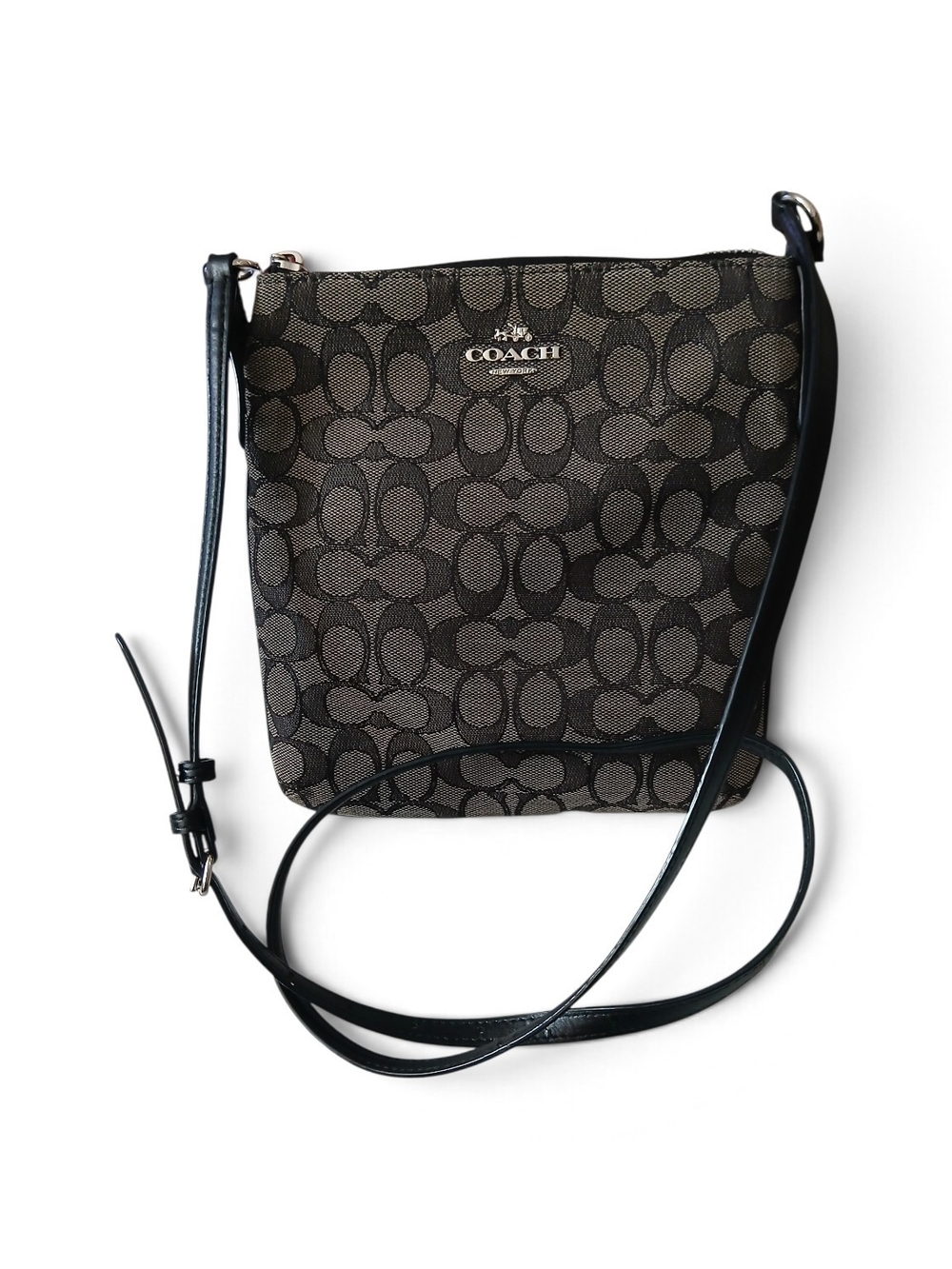 Coach Monogram Crossbody Bag in Brown and Black
